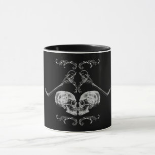 Mug "Crâne en amour" Squelettes Vintage Noir