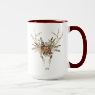 Mug Crâne et fleurs de cerfs
