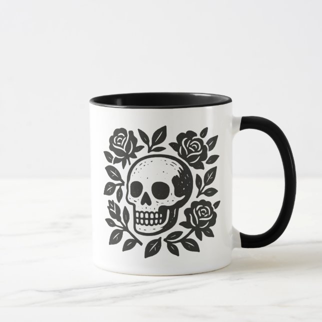 Mug Crâne et Rose (Droite)