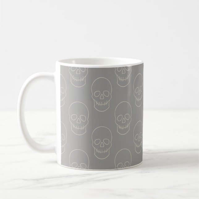 Mug Crâne - Gris fantôme et Blanc osseux (Gauche)