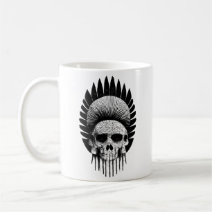 Mug Crâne indien noir et blanc