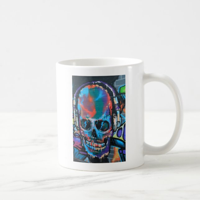 Mug Crâne, musique bleue Graffiti street art, goûts ur (Droite)