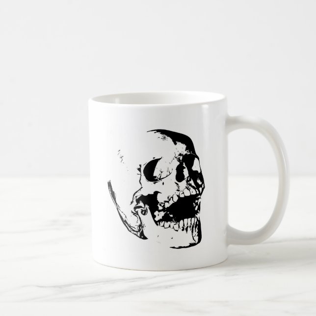 Mug Crâne noir blanc (Droite)