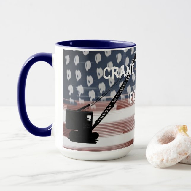 Mug CRANE OPERATOR ÉGALE MFIC complètement personnalis (Avec donut)