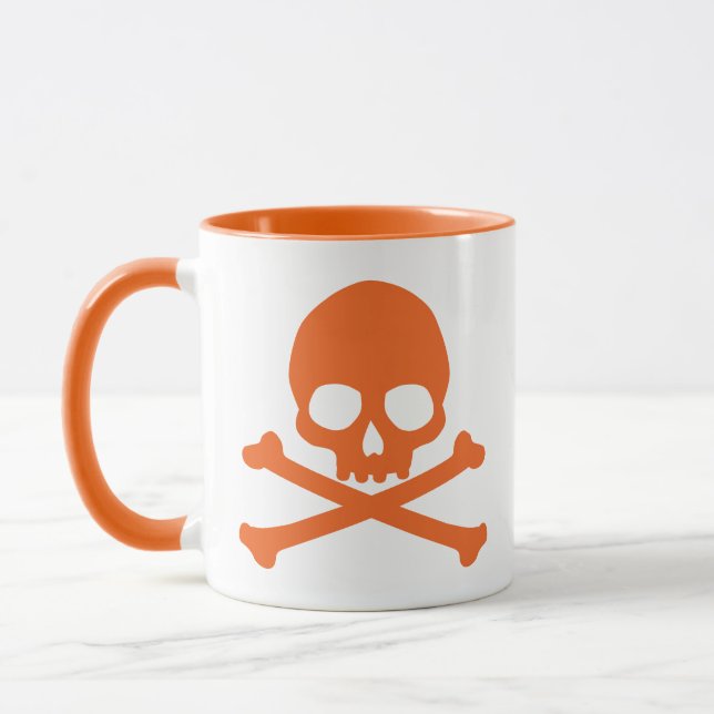 Mug Crâne orange simple et muqueuse croisée (Gauche)