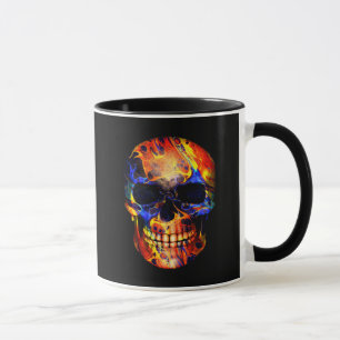 MUG CRÂNE PEINTURE NÉON ABSTRAIT