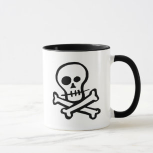 Mug Crâne simple et os croisés de B&W