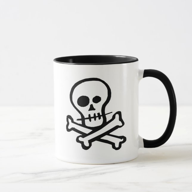 Mug Crâne simple et os croisés de B&W (Droite)