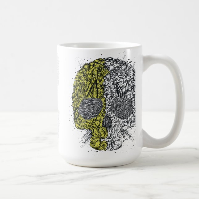 Mug Crâne Style Colorié (Droite)