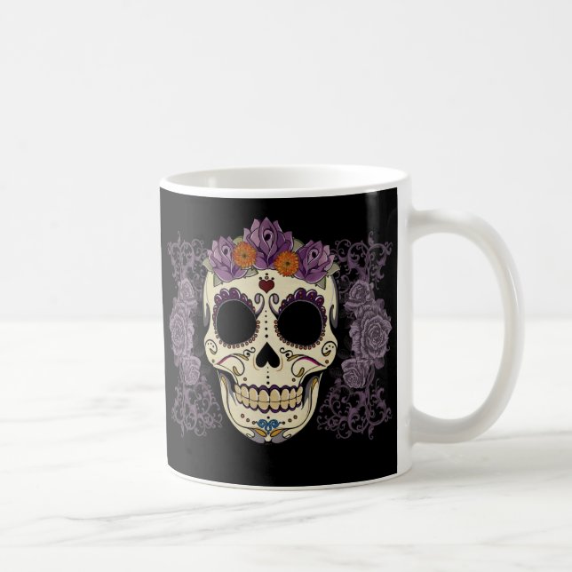Mug Crâne vintage et roses (Droite)