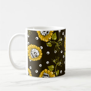 Mug Crânes de tournesol : Unique Motif sans fil.