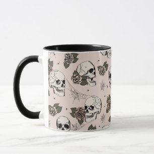 Mug Crânes gothiques roses et Halloween Rose