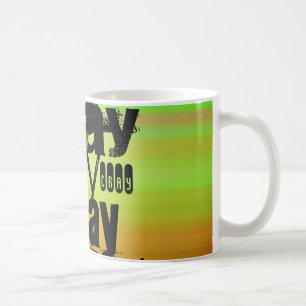 Mug Cray ; Vert, orange vibrants, et jaune