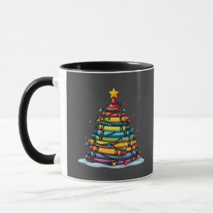 Mug Crayon Noël Arbre Enseignant Noël Étudiant Noël