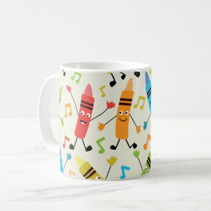 Mug Crayons de danse amusants avec professeur de notes