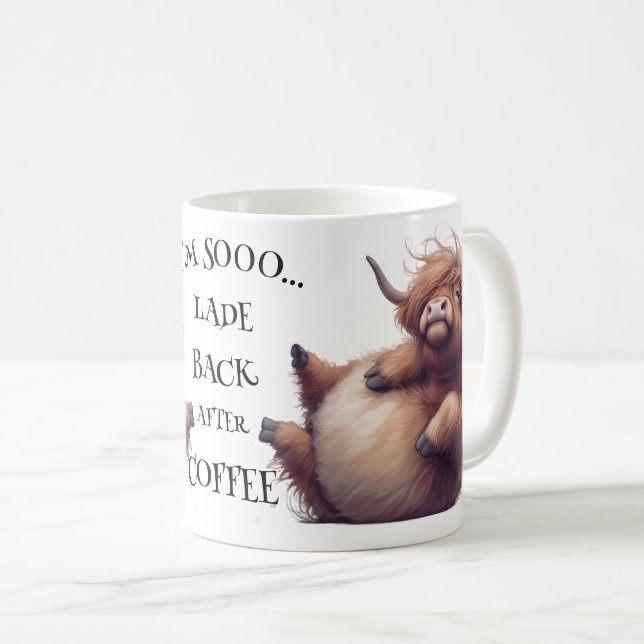 Mug Crazy Cartoon Highland Cow (Devant droit)