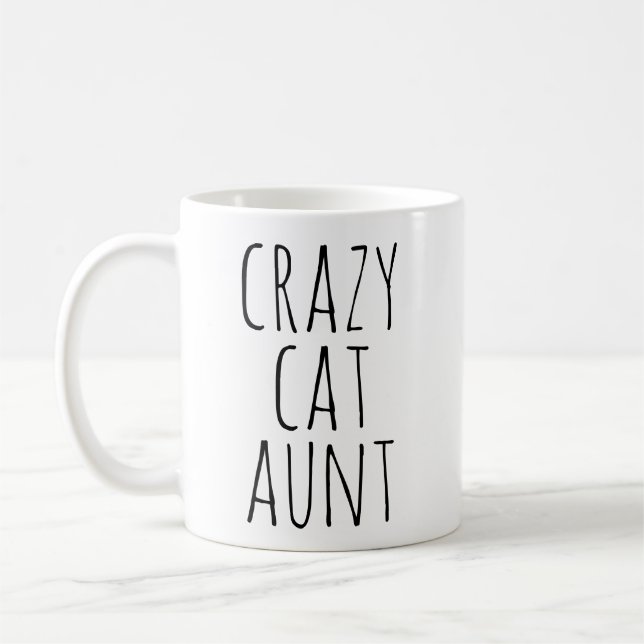 Mug Crazy Cat Aunt Text Design (Gauche)