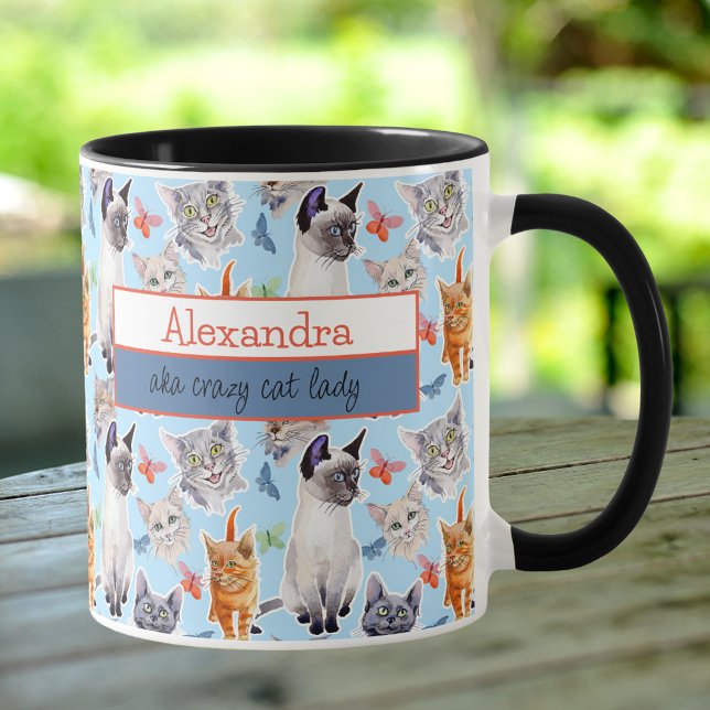MUG CRAZY CHAT LADY (Créateur téléchargé)