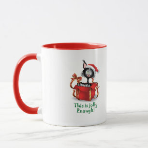 Mug Crazy Jolly Black Christmas Cat
