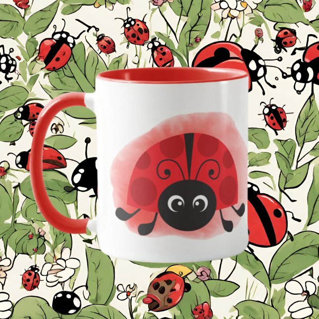 Mug Crazy ladybug lady ajouter du texte (Créateur téléchargé)