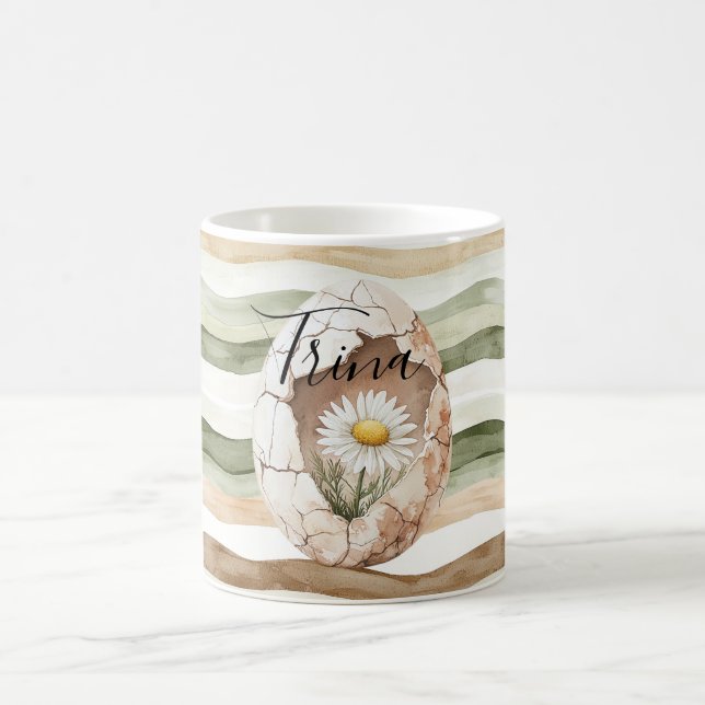 Mug Cream White Daisy Flowers (Centre)