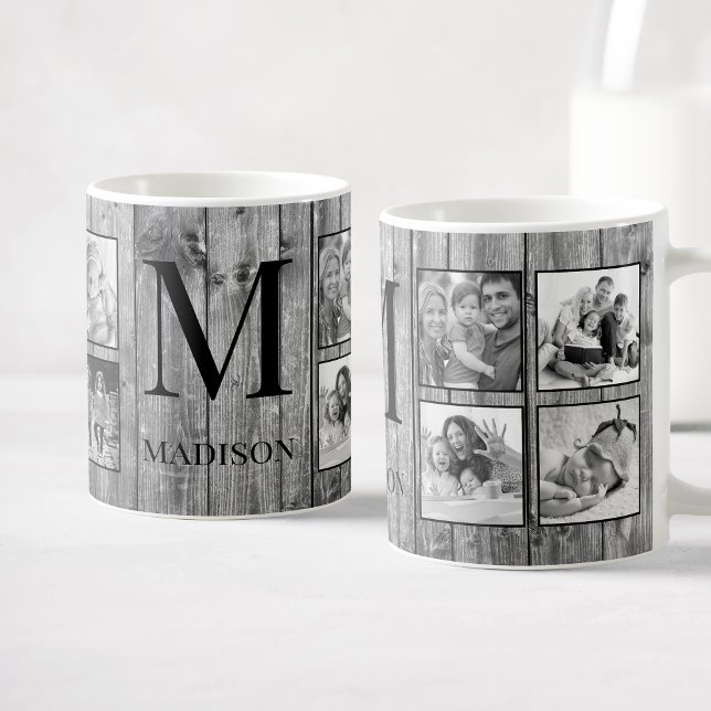 Mug Create Your Custom Photo Collage Rustic Farmhouse (Créateur téléchargé)