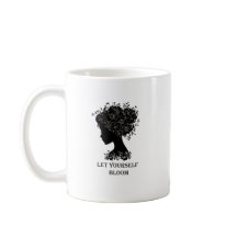 Création élégante de silhouette florale noir et bl