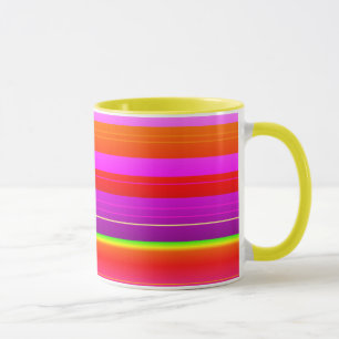 Mug Créative rouge violet artsy rayé