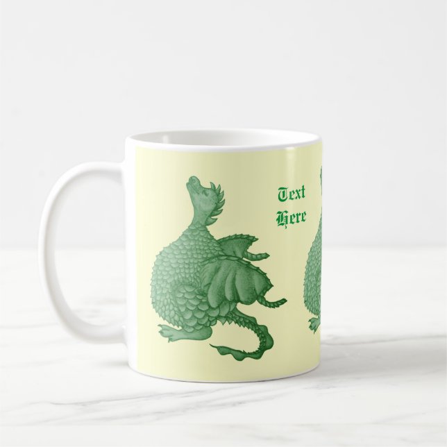 Mug créature imaginaire mythique dragon vert mignon (Gauche)