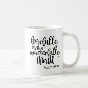 Mug Créé avec crainte et émerveillement Verset bibliqu