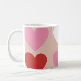 Mug créé avec des Coeurs colorés.