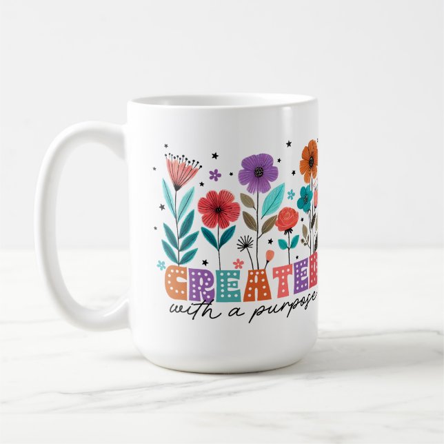 Mug Créé avec un but Floral Christian (Gauche)