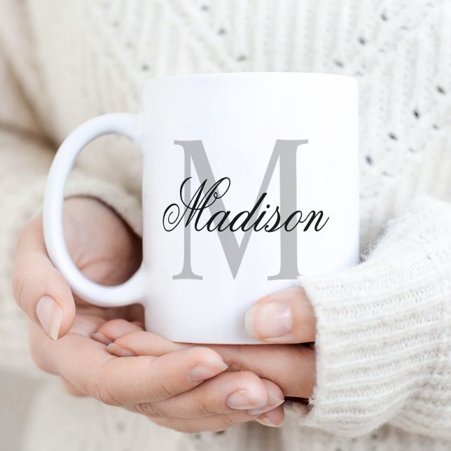 Mug Créer un monogramme de nom personnalisé (Créateur téléchargé)