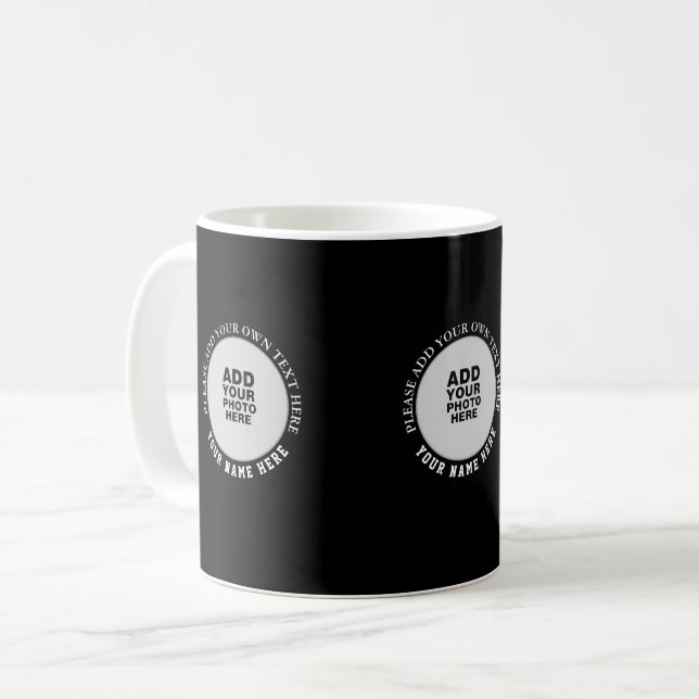 Mug créer vos trois images spéciales en noir (Devant gauche)