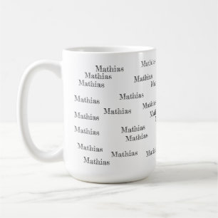 Mug créer votre motif de nom noir et blanc