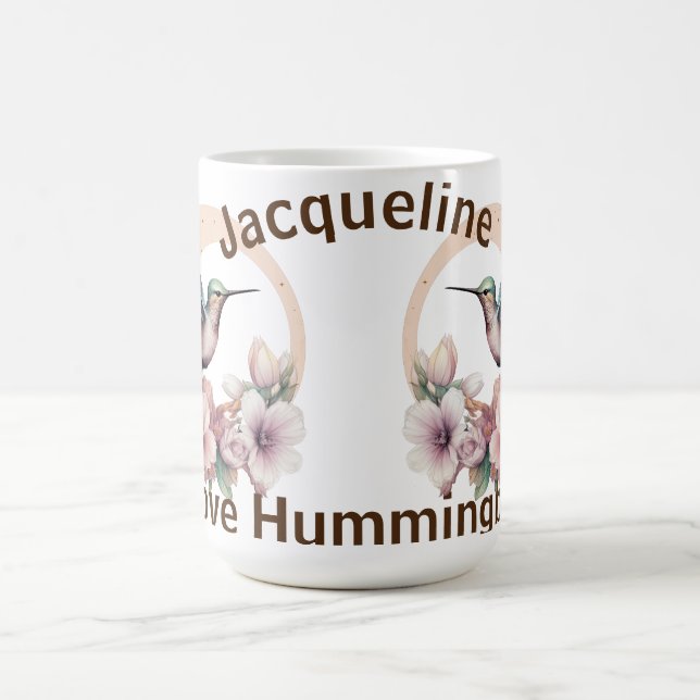 Mug Créer votre propre couleur d'eau Hummingbird Nom p (Centre)