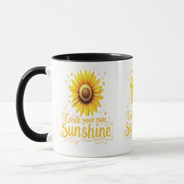 Mug Créer votre propre soleil - Tournesol motivant (Gauche)