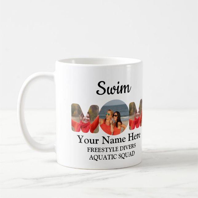 Mug Créer votre propre sport maman photo collage nage  (Gauche)