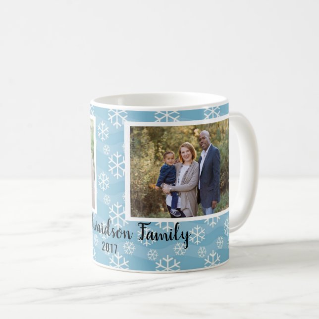 Mug Créez vos propres flèches de neige photo de famill (Devant droit)