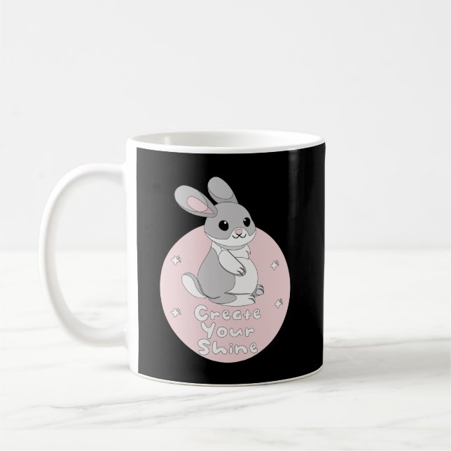 Mug Créez Votre Brillant Kawaii Funny Bunny Pink (Gauche)