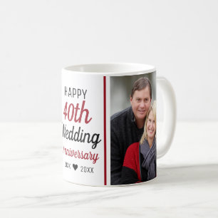 Mug Créez votre propre 2 photo 40e anniversaire de Mar