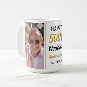 Mug Créez votre propre 2 Photo 50e Anniversaire d'or 