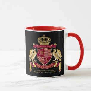 Mug Créez votre propre blason d'armoiries d'aigle rou