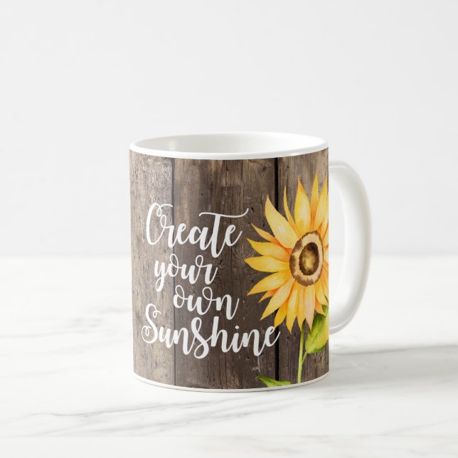 Mug Créez votre propre citation florale de soleil (Devant droit)