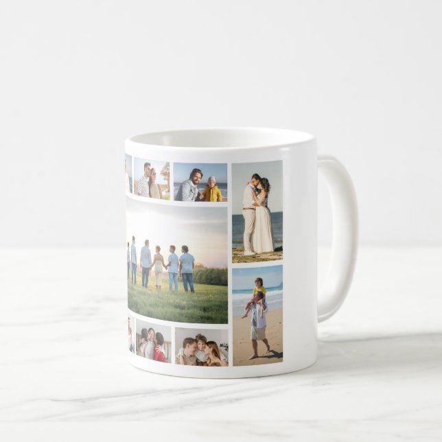 Mug Créez votre propre collage de 11 photos (Devant droit)