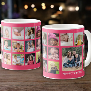 Mug Créez Votre Propre Collage De 22 Photo Nom De Fami
