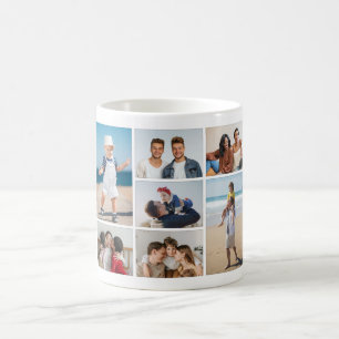 Mug Créez votre propre collage de 7 photos