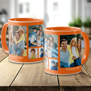Mug Créez votre propre collage photo de famille 5 Oran