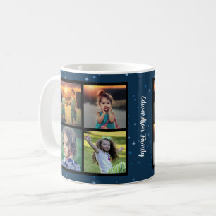 Mug Créez votre propre collage photo de famille Noël