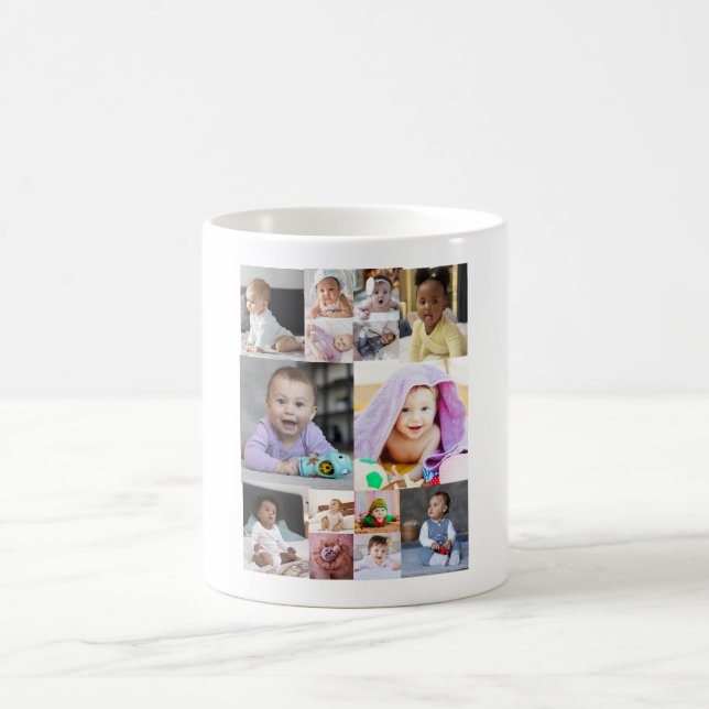 Mug Créez votre propre collection de 14 photos (Centre)